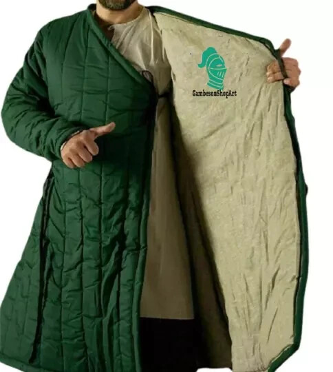 Medieval thick Gambeson, Padded Green Gambeson .