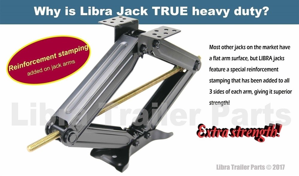 4 LIBRA 6000lb 24" RV Camper Stabilizer Leveling Scissor Jacks w/socket/hardware
