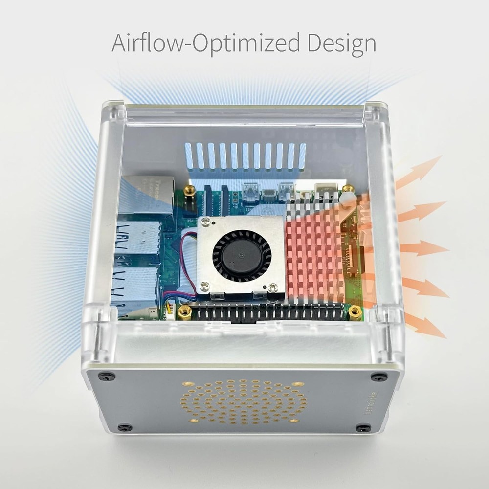 Sleek Mini Tower Case for Raspberry Pi 5 – Quick Access and Cooling Included