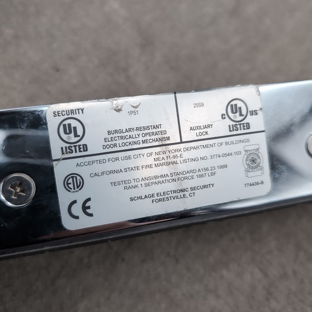 Schlage Electromagnetic Lock - High-Security, 1500 lbs Holding Force Chrome