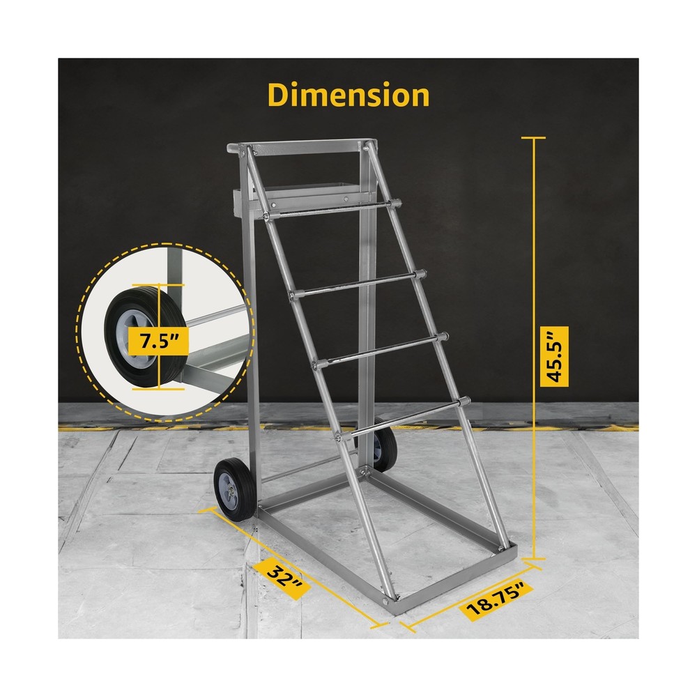 AdirPro Transportable Multiple Axle Cable Caddy - Multi-Spool Wire Rack Dispe...