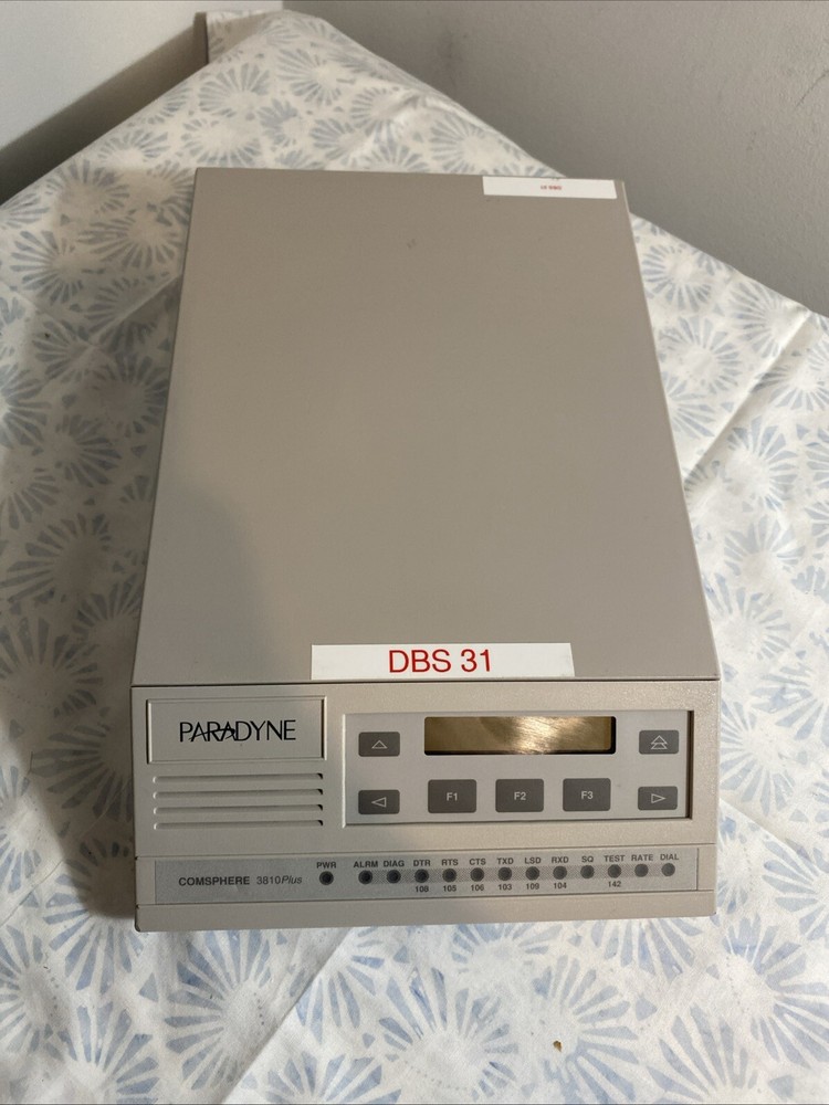 Paradyne Comsphere 3810 Plus External Modem 3980-A2-201 Rev 10 Tested - Working