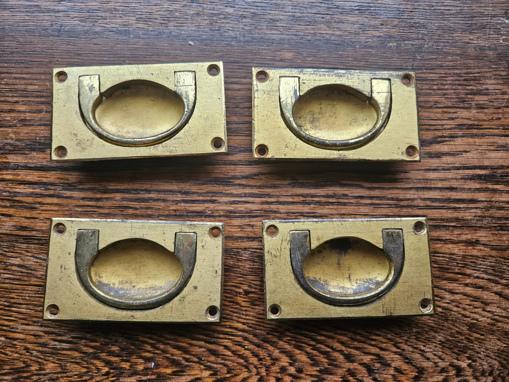 Brass Campaign Chest Handles | Reclaimed Drawer Pull x 4