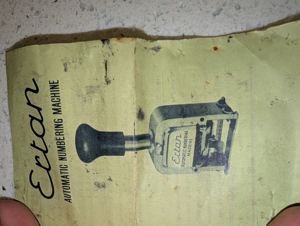 Ertan Model 188 Automatic Numbering Machine