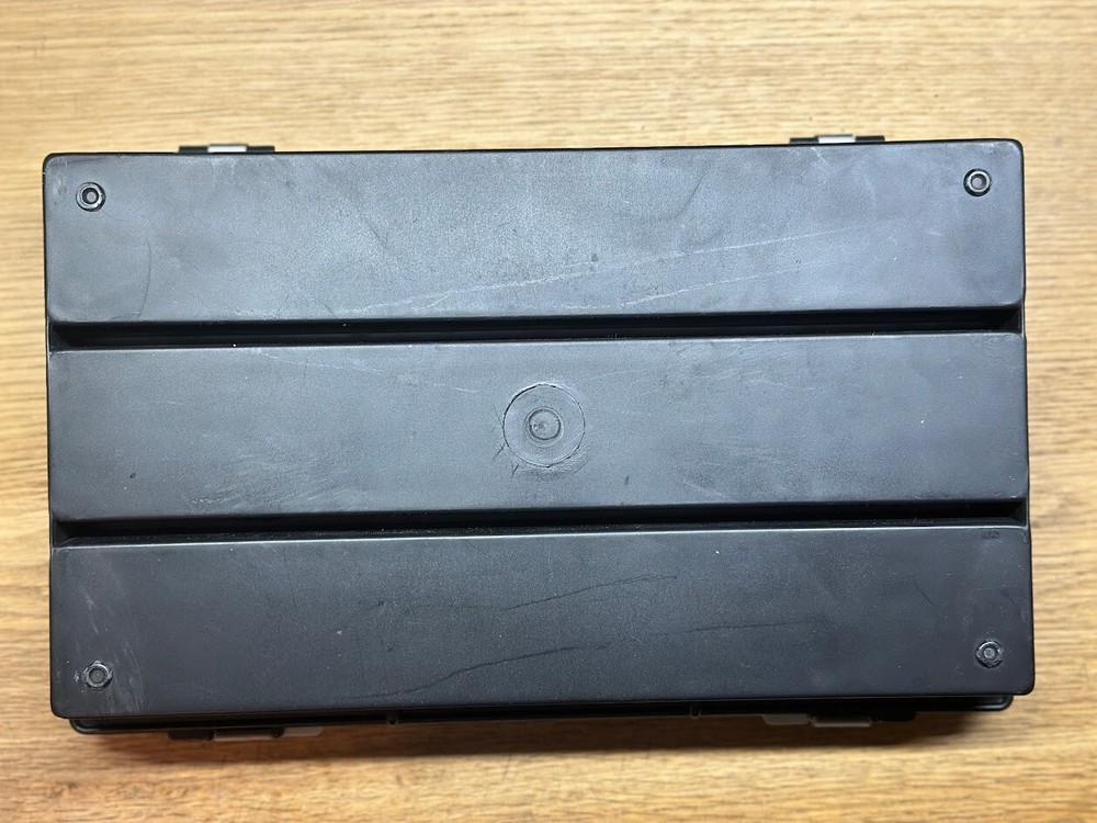 Brumberger 35mm Slide Organizer Plastic Storage Box with solid gray lid