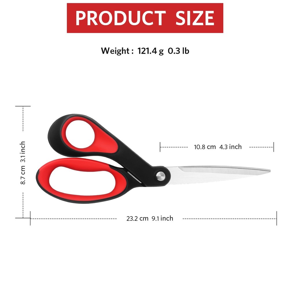 True Left Handed Sewing Scissors, Heavy Duty Multi-Purpose Tailor Scissors, Stai