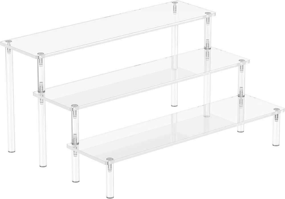 Aredpoook Acrylic Display Risers, 3 Tier Perfume Organizer Stand, Clear...
