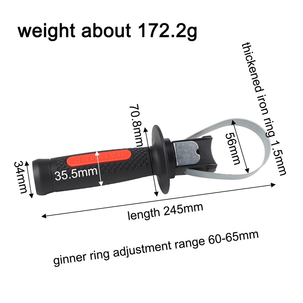 Adjustable Hammer Drill Handle Electric Tool Plastic Iron 1 x High quality