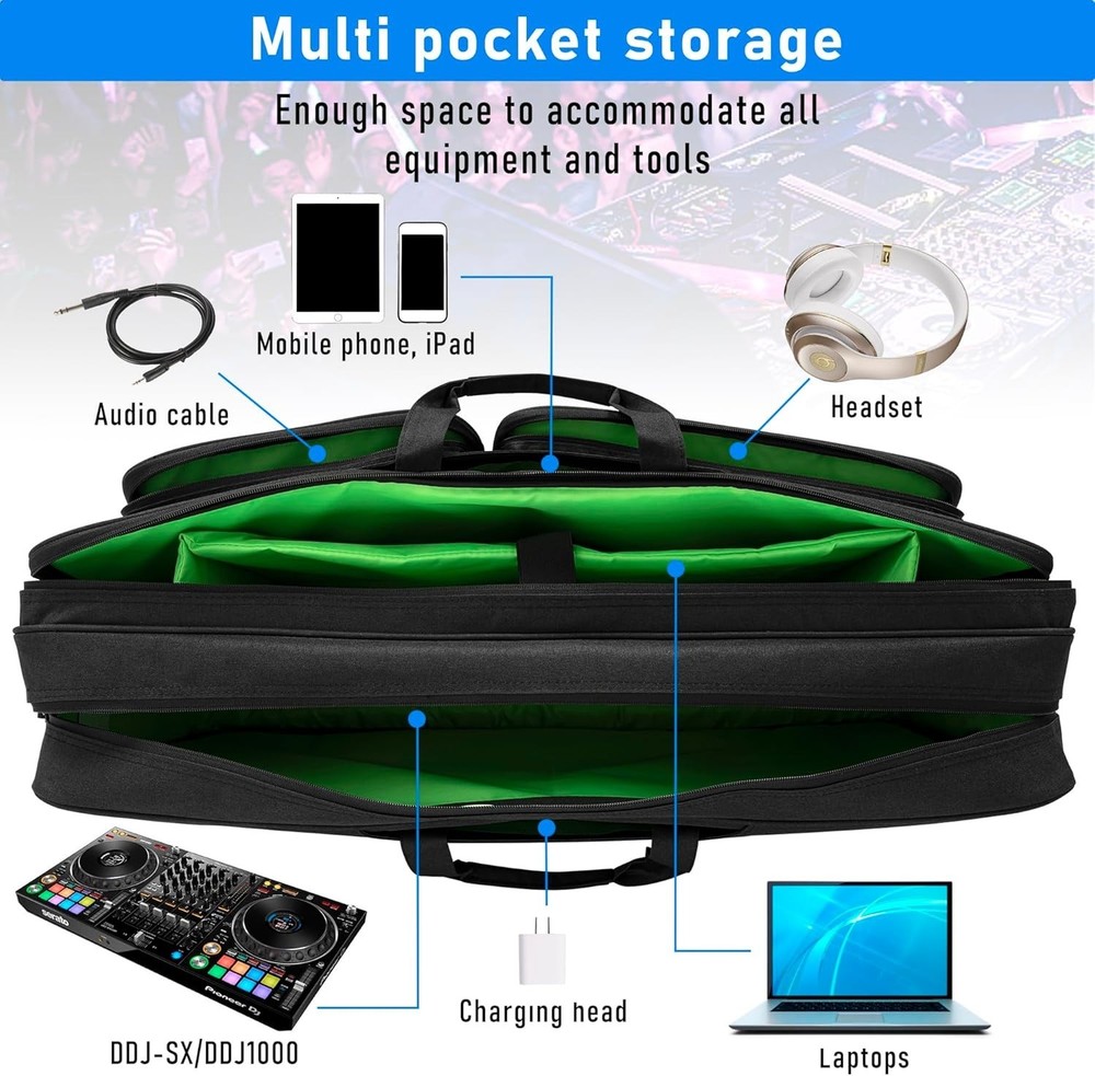 Secure DJ Controller Bag with Multiple Compartments