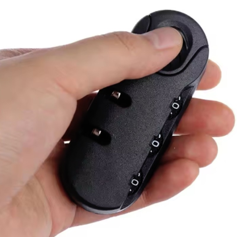 Black Password Lock Easy Set Combination Lock Portable Travel Lock ABS Texture