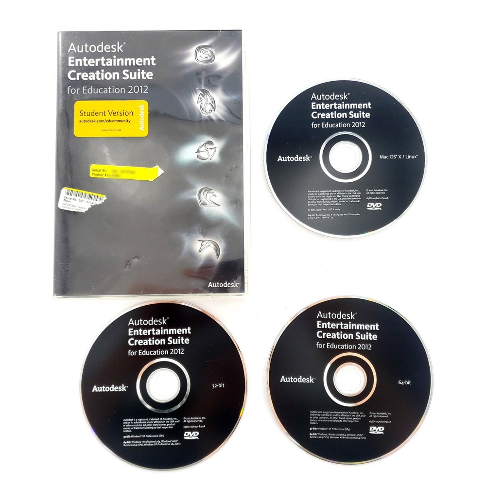 Autodesk Entertainment Creation Suite for Education 2012 Student Version 3-Discs