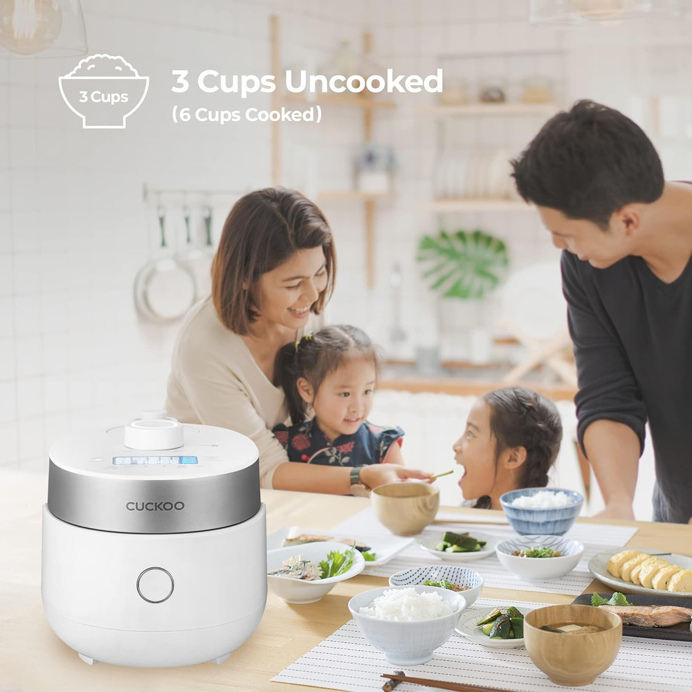 Induction Heating 3-Cup Rice Cooker & Warmer with 15 Menu Modes & Auto Clean