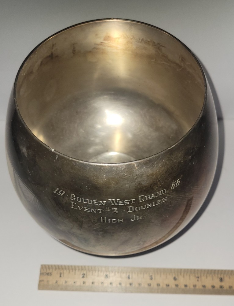 Vintage Tarnished Silver Trophy Cup