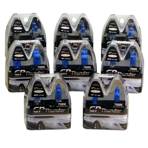 GP THUNDER 7500K STANDARD WATTAGE SUPER WHITE HALOGEN BULBS