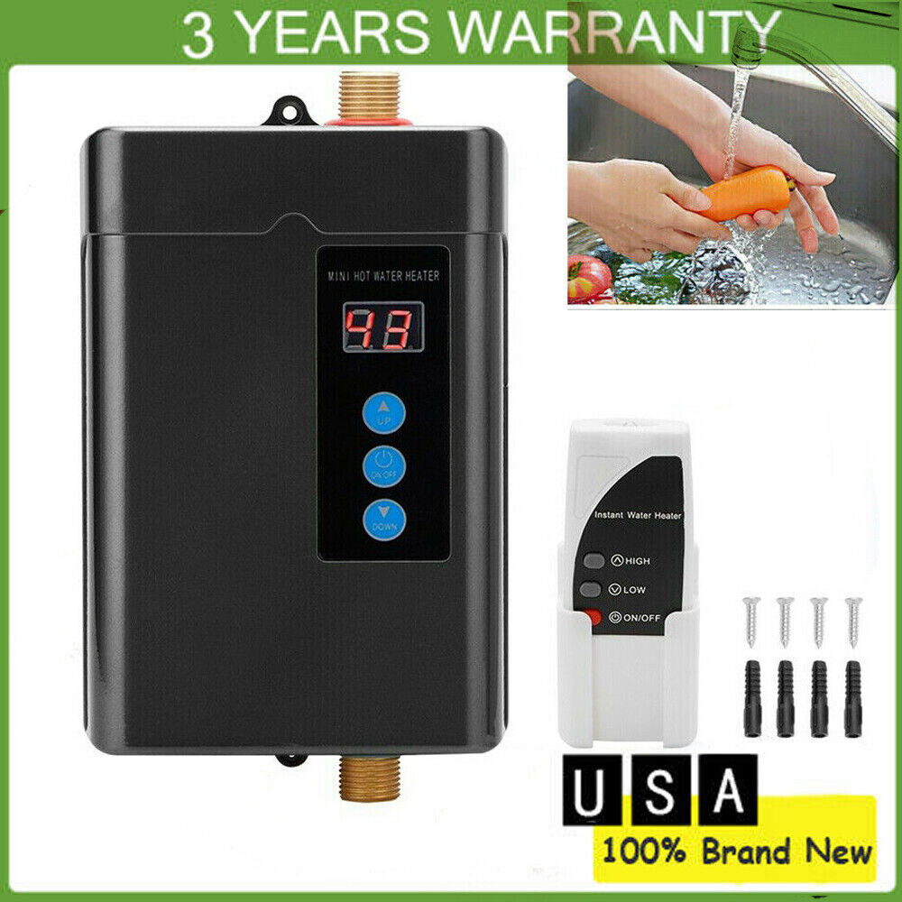 Electric Hot Tankless Water Heater Shower Instant Boiler Kitchen Bathroom 110V