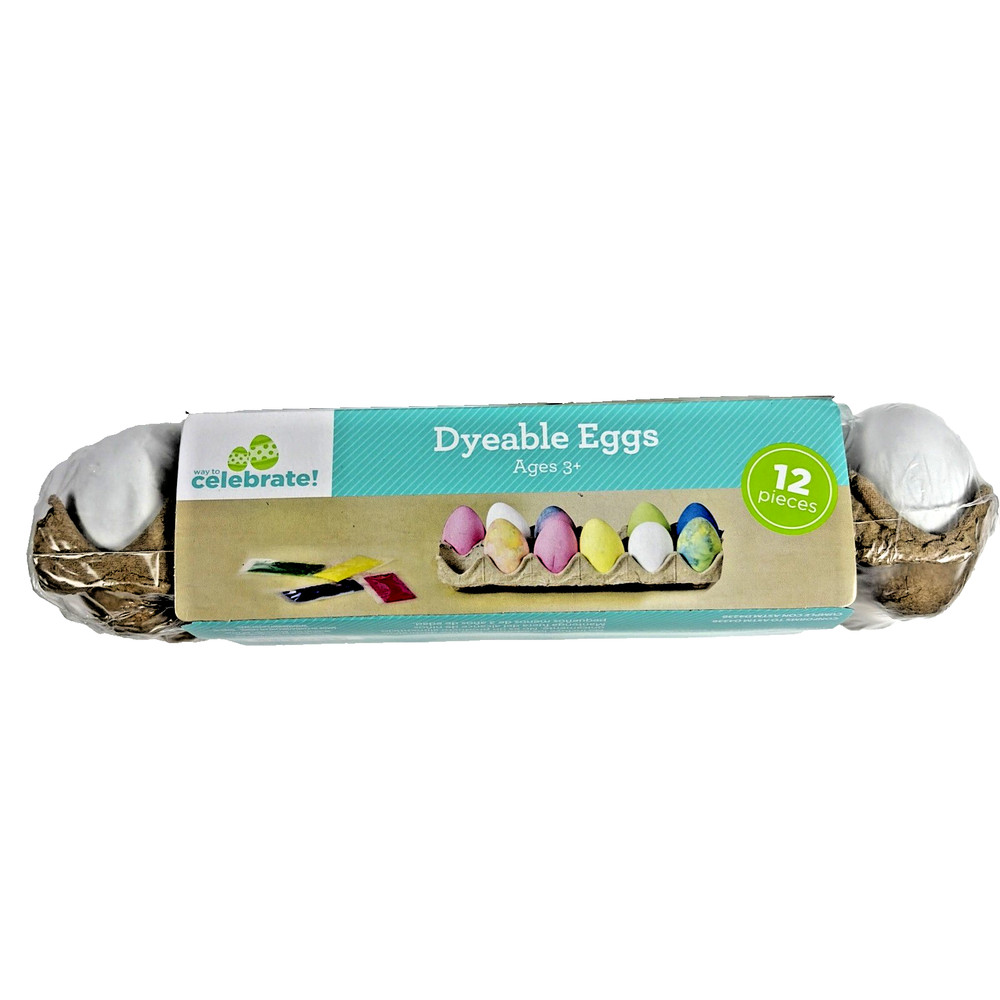 1 Dozen Easter Dyeable Plastic Eggs with dye and 2 Egg Coloring kit