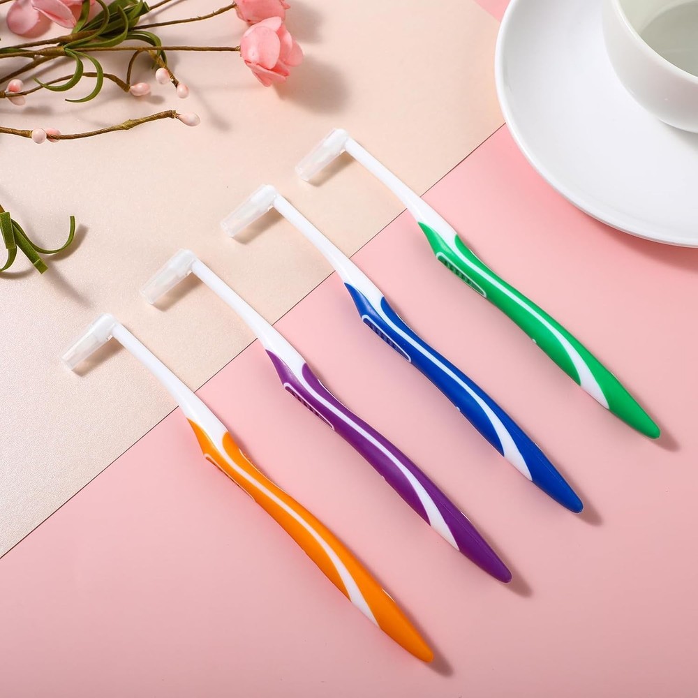 4pcs Tuft Toothbrush Single Tufted Slim Interspace Teeth Brushes End-tuft...