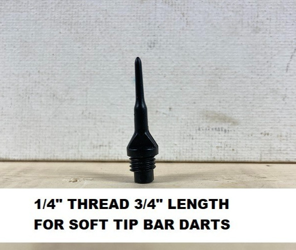 100-Short 3/4" Key Point 1/4" Thread Soft Tip Dart TIPS for Bar Darts