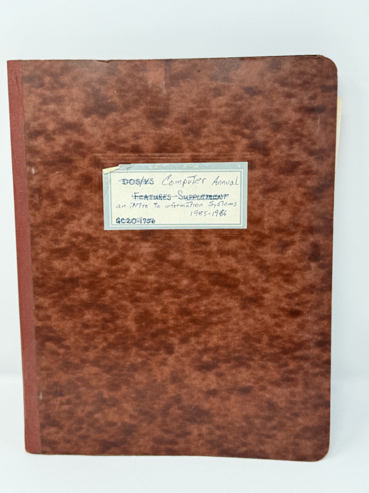 Computer Annual An Introduction to Info Systems 1985-1986 IBM DOS/VS Guide