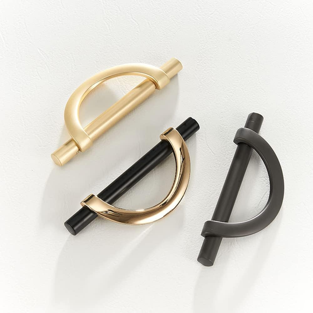 Brushed Gold Cabinet Pulls Drawer Pulls, Half Moon Shape Cabinet Pulls Gold Dres