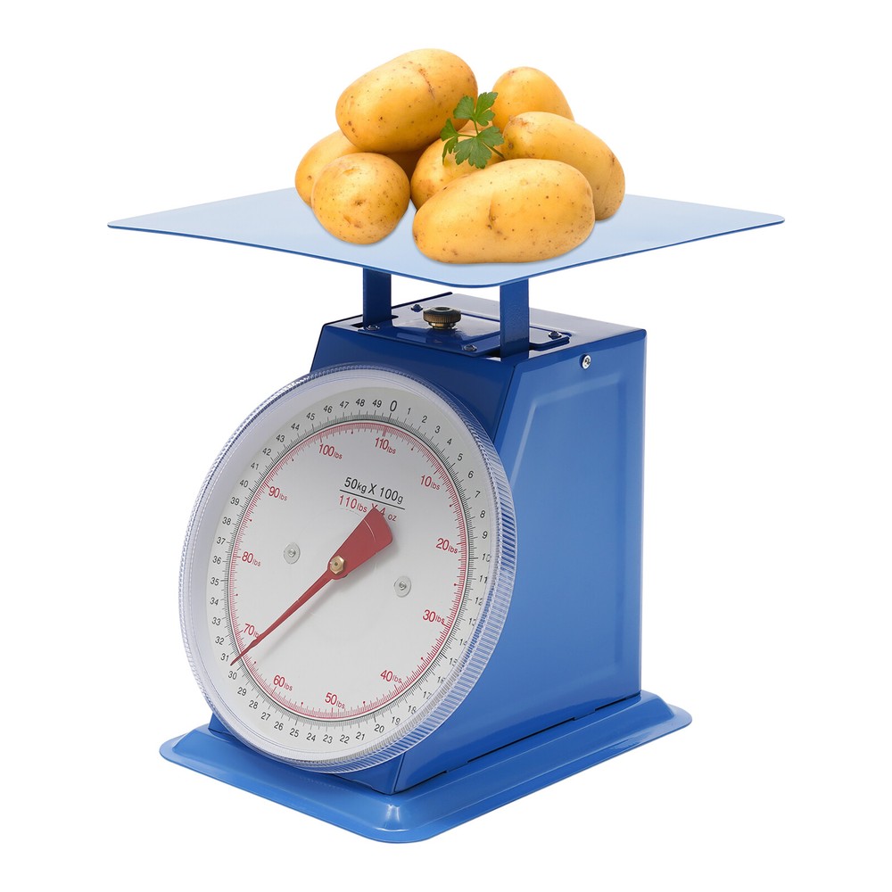 110LBS Heavy Duty Mechanical Kitchen Scale with Durable Iron Platform