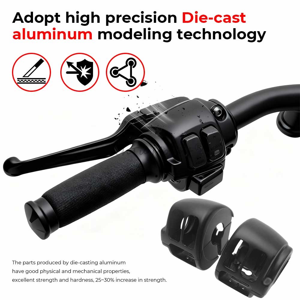 Motorcycle Handlebar Control Switch Housings Cap Cover Button For Harley Softail