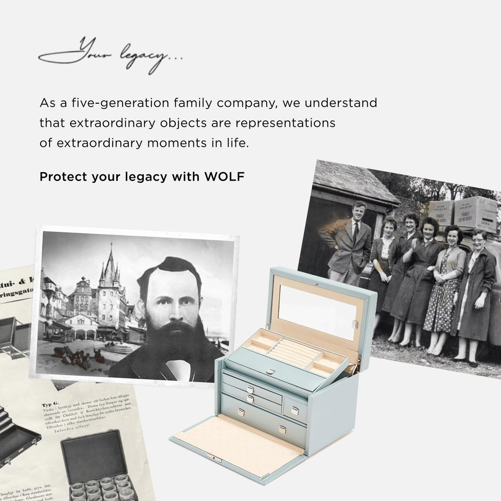 WOLF 2" VAULT Deep Tray, Grey - Stackable - Vegan Leather Exterior + Anti-Tar...