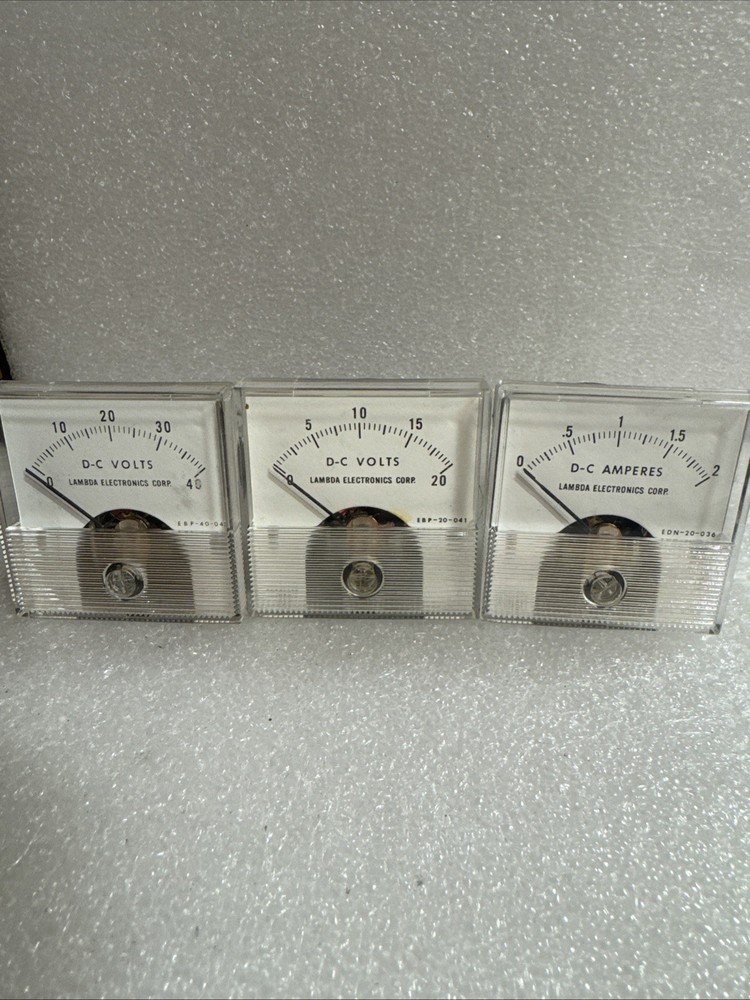 lot of 3 Lambda  DC-Amperes & DC Volt Meters   Bin2