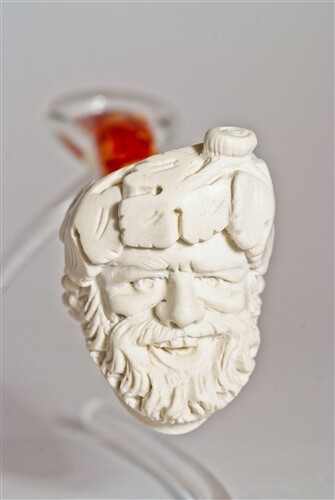 Standard Regular Meerschaum Pipe - BACCHUS w/ Zippered Case