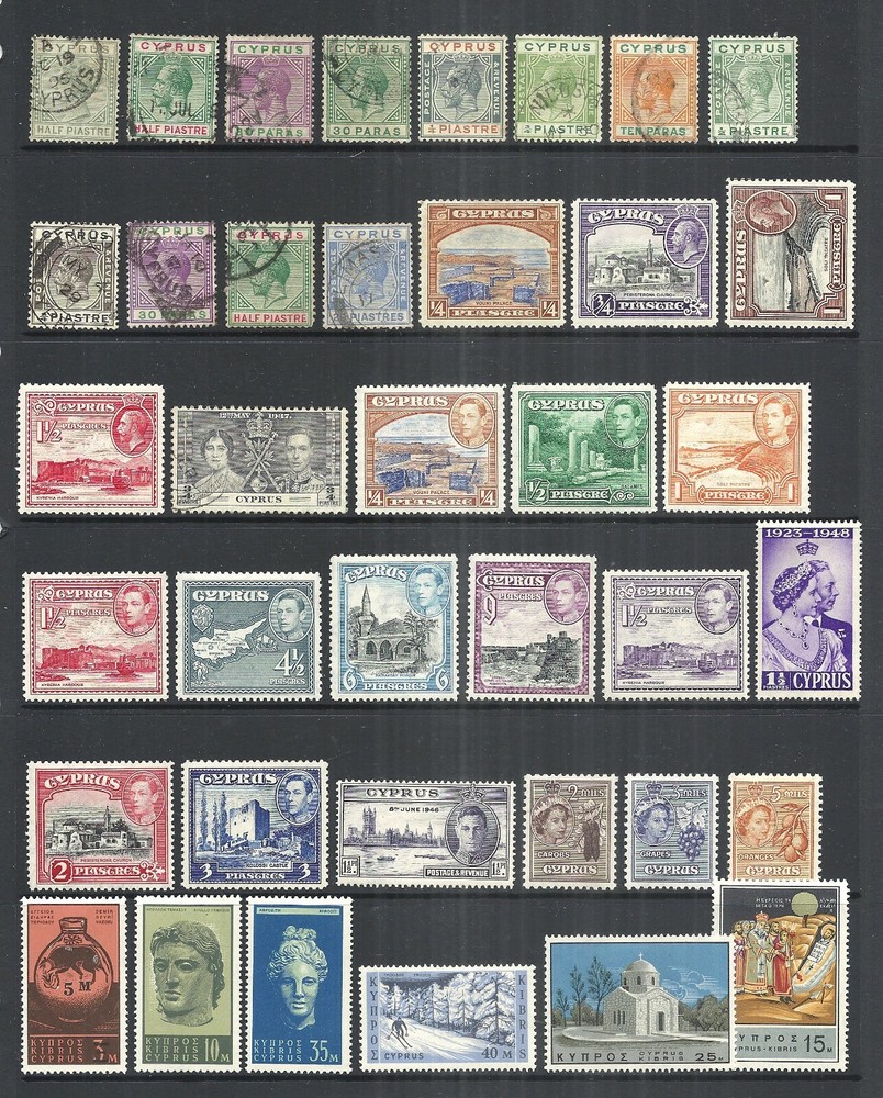 CYPRUS      VARIOUS MINT & USED ISSUES     1882 to 1966     CV $52.20