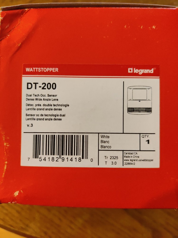 Wattstopper DT-200 Dual Technology Occupancy Sensor Wall/Ceiling Mount