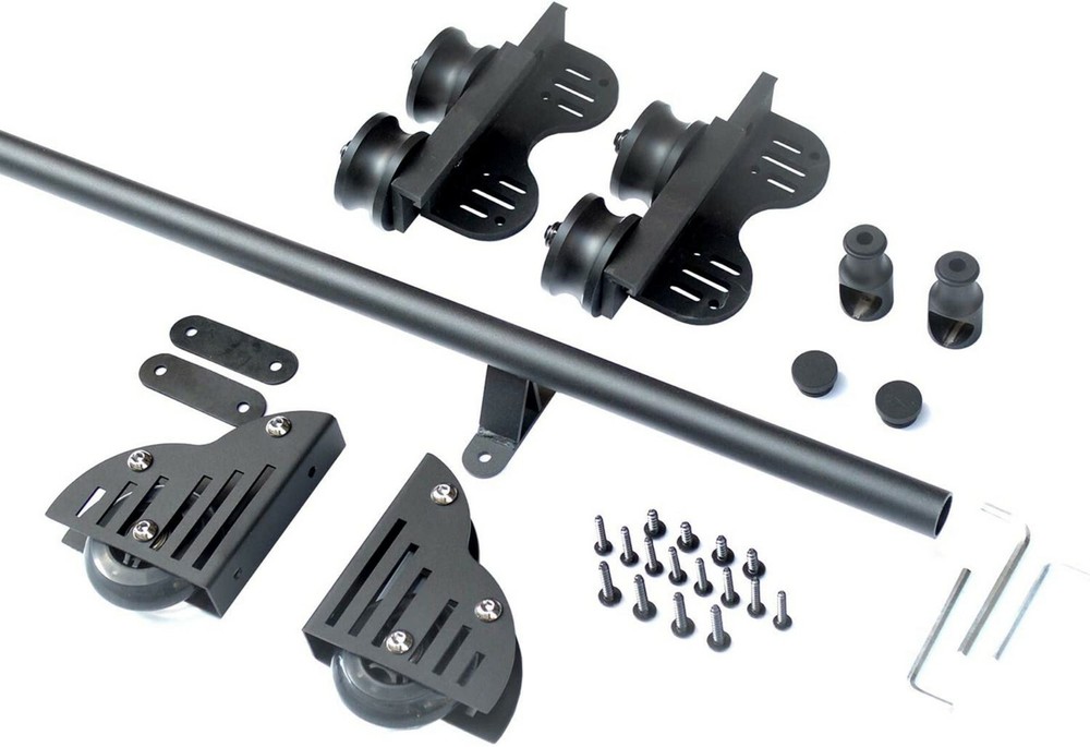 Stand Up Black Rolling Library Hardware,Tensible Sliding Roller(No Ladder)