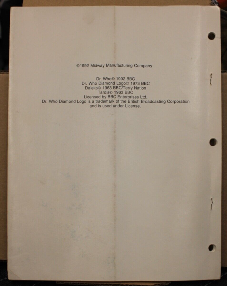Dr. Who WPC Schematic Manual - Bally