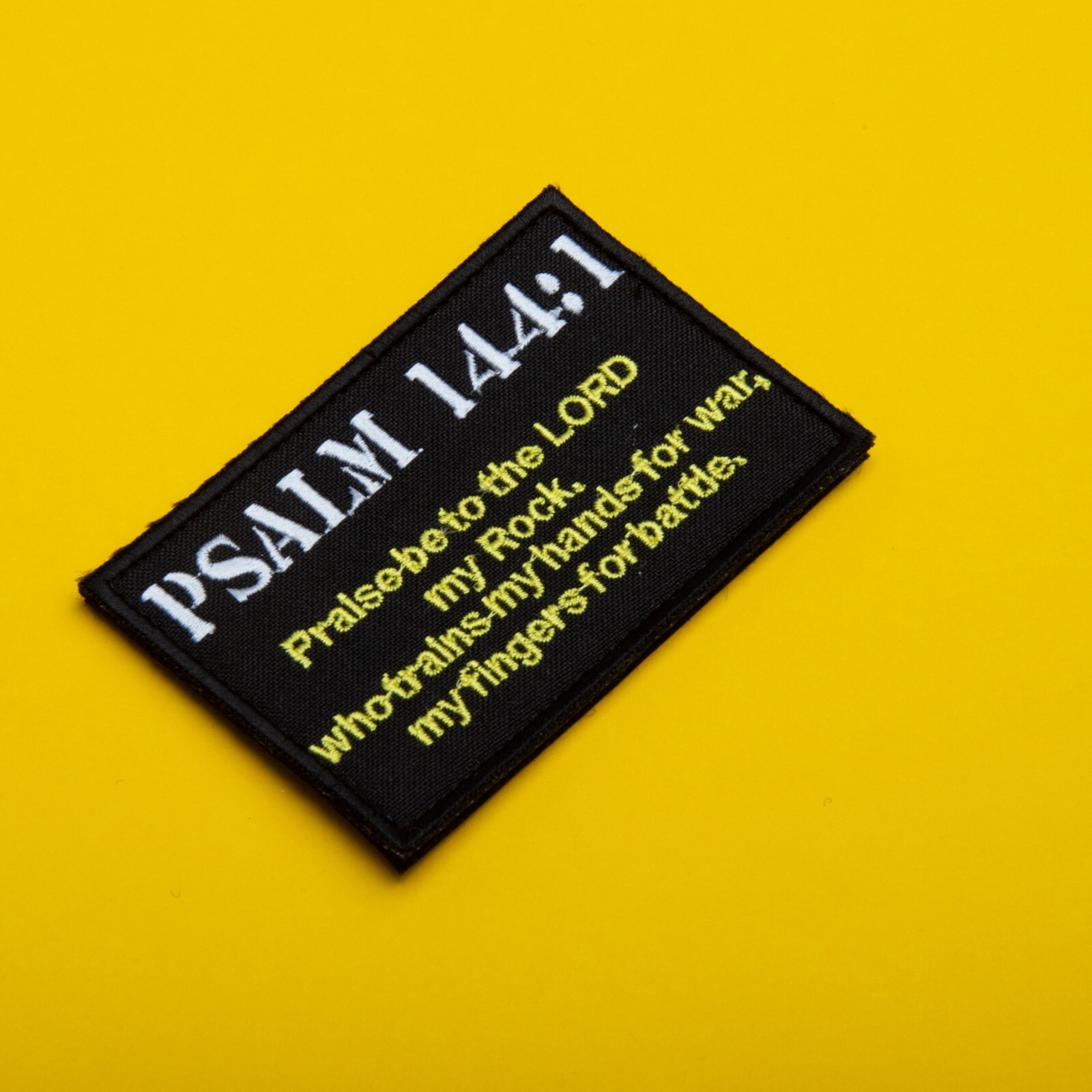 Psalm 144:1 Tactical Patch – Hook & Loop Embroidered Christian Morale Badge