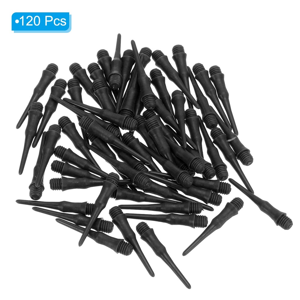 120Pcs, 2BA Thread Plastic Soft Dart Tips Replacement Dart Accessories Black