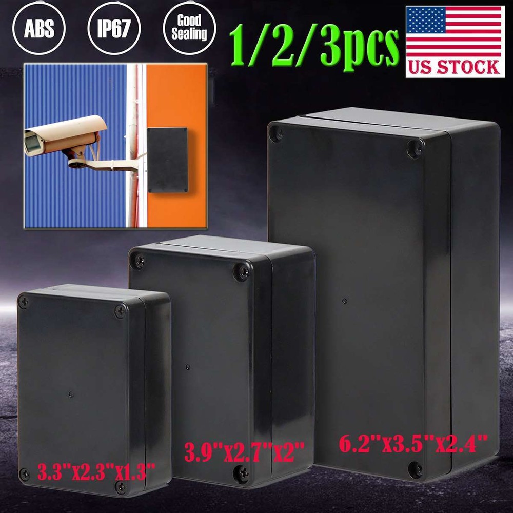 Waterproof Plastic Project Enclosure DIY Electrical Junction Box Dustproof Black