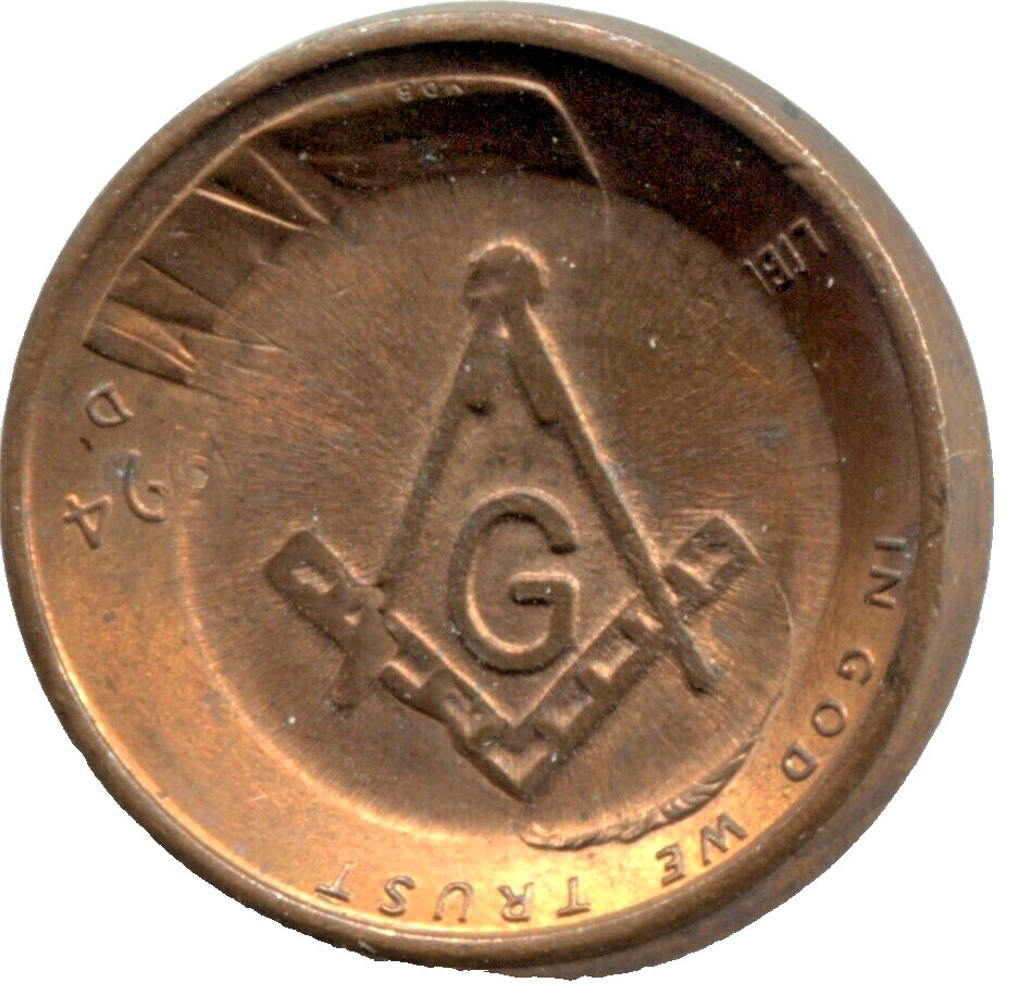 PUNCH PRESSED & DOUBLE COUNTER STAMPED CENT - MASONIC EMBLEMS - MH 251