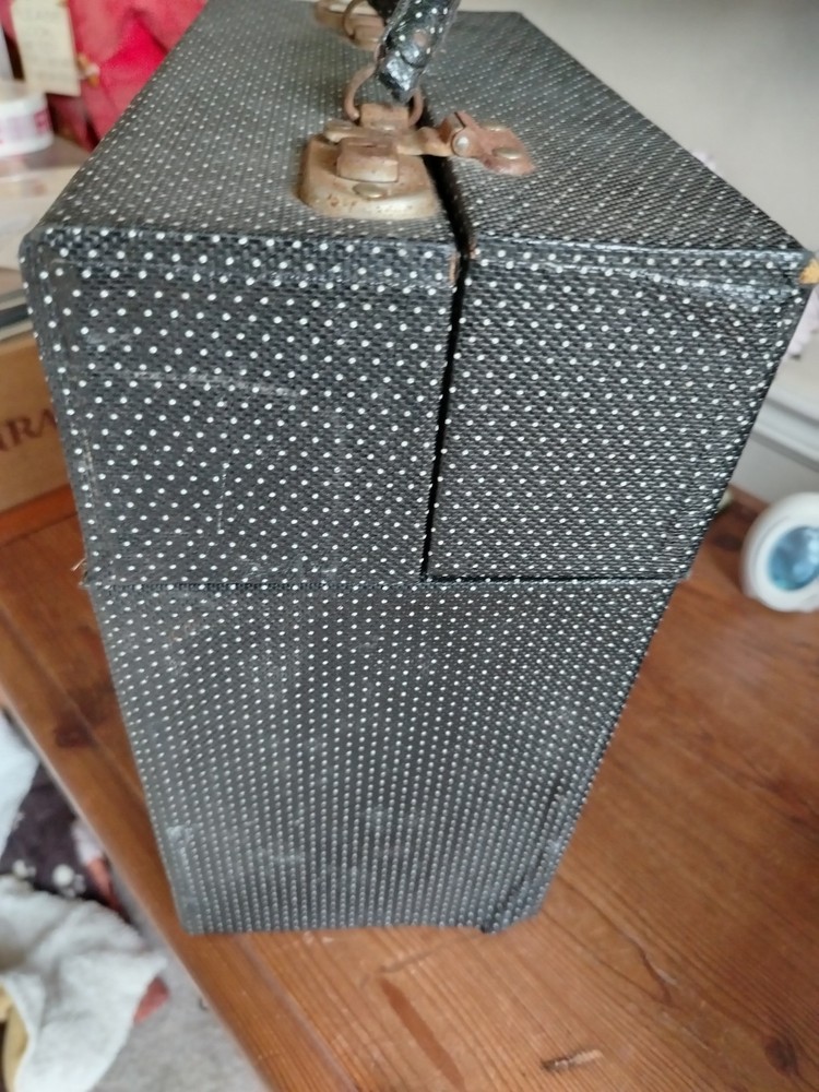 Vintage Record Case 12" Double Opening Box 1950's Black
