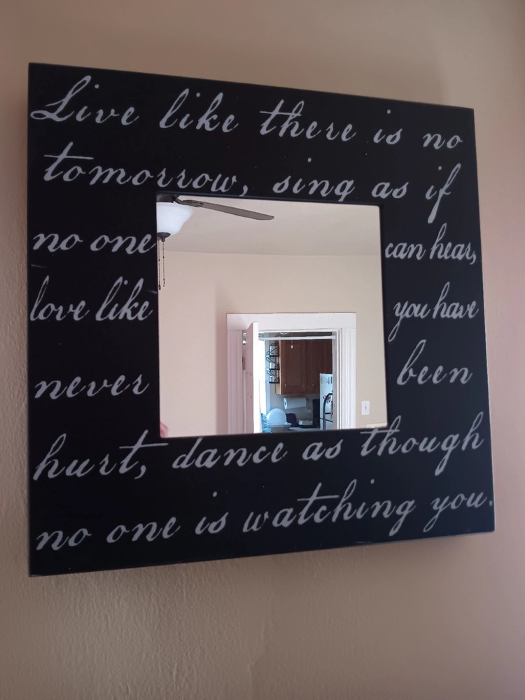 Inspirational Quotes Black Framed Mirror
