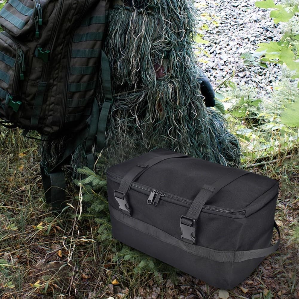 Camping Storage Bag, Tactical Kitchen Cookware Organizer with Double Zipper &...