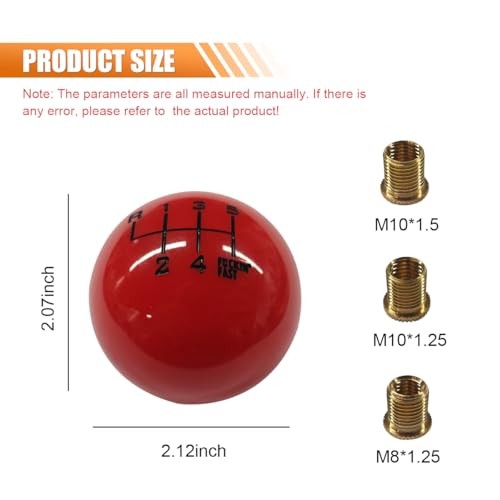 6 Speed Car Gear Shift Knob, Car Stick Shift Handle with Red
