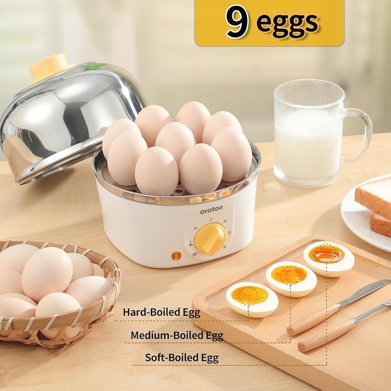 9 Egg Cooker Multi Function Timer Auto Shut Off Poached Omelet Steamer New