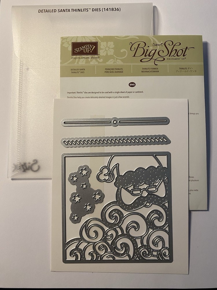 Stampin' Up! DETAILED SANTA THINLITS DIES (141836) Sizzix Christmas RETIRED
