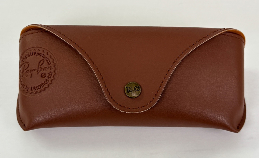 RAY-BAN Brown Snap Button Sunglasses Case