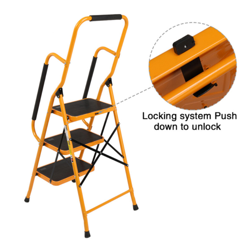 Foldable Ladder 3 Step Ladder Portable Lightweight Step Stool