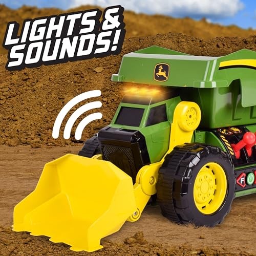 JOHN DEERE MOTORIZED DIG RIG 2-IN-1 DUMP TRUCK FRONT LOADER 470273 - GREEN