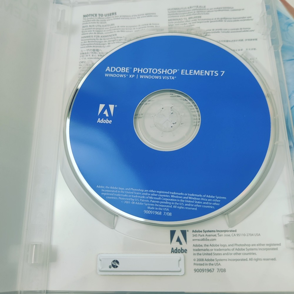 Adobe Photoshop Elements 7 PC Complete w/ Case Manual Disc