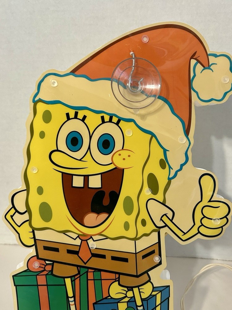 SpongeBob SquarePants 2011 Nickrlodeon 12”x 9” Christmas Light Plug In