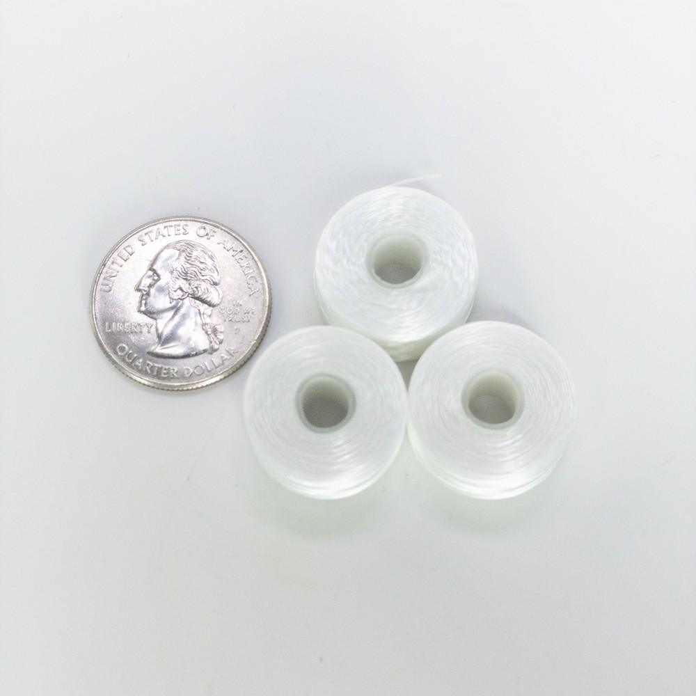 NYMO Nylon Beading Thread Size D White 64 Yard Bobbin 3 Pack Bead Weaving