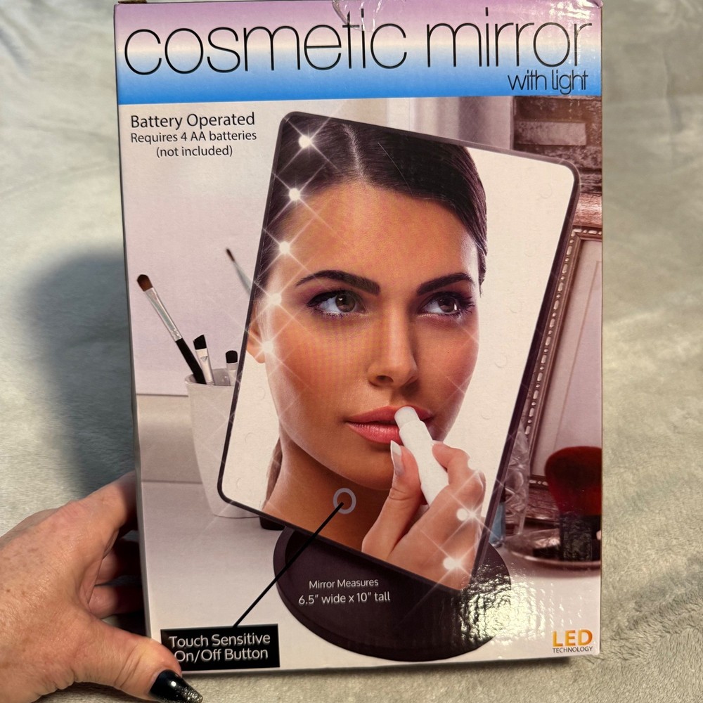 LED Cosmetic Mirror with Light Touch Button Vanity Mirror NIB